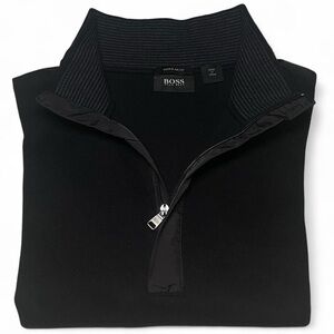 Hugo Boss Classic Black 1/4 Zip-Up Sweater